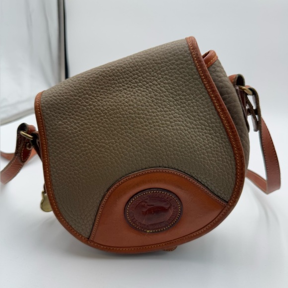 Vintage Dooney & Bourke All Weather Leather Mini Saddle Bag - Picture 1 of 10
